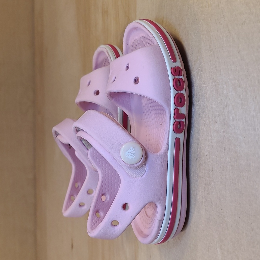 Crocs Pink White Infant Toddler Sandals - Picture 1 of 9